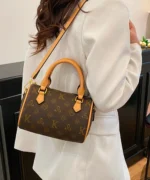 Classic Monogram Mini Boston Bag with Contrast Trim - Image 12