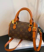 Classic Monogram Mini Boston Bag with Contrast Trim - Image 10