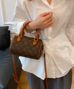 Classic Monogram Mini Boston Bag with Contrast Trim - Image 8