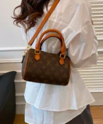 Classic Monogram Mini Boston Bag with Contrast Trim - Image 6