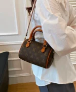 Classic Monogram Mini Boston Bag with Contrast Trim - Image 5