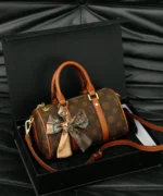 Vintage Monogram Mini Boston Bag with Scarf Charm - Image 18