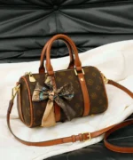 Vintage Monogram Mini Boston Bag with Scarf Charm - Image 17