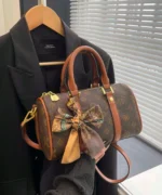 Vintage Monogram Mini Boston Bag with Scarf Charm - Image 16