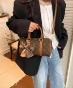 Vintage Monogram Mini Boston Bag with Scarf Charm - Image 14