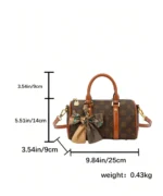 Vintage Monogram Mini Boston Bag with Scarf Charm - Image 12
