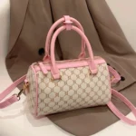 Mini Monogram Boston Bag in Pink with Contrast Trim
