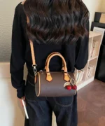 Mini Boston Crossbody Bag with Cherry Pendant - Image 14