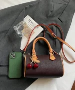 Mini Boston Crossbody Bag with Cherry Pendant - Image 11