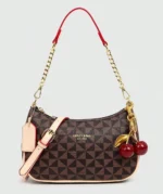 Elegant Mini Shoulder Bag with Cherry Charm - Image 9