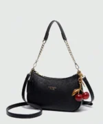 Elegant Mini Shoulder Bag with Cherry Charm - Image 11