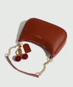 Elegant Mini Shoulder Bag with Cherry Charm - Image 13