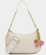 Elegant Mini Shoulder Bag with Cherry Charm - Image 14