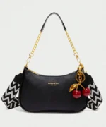 Elegant Mini Shoulder Bag with Cherry Charm - Image 19