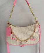 Elegant Mini Shoulder Bag with Cherry Charm - Image 25