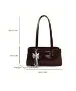 Vintage Suede Tote Bag with Belt Detail – Retro Shoulder Edition - Image 17