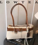 Vintage Suede Tote Bag with Belt Detail – Retro Shoulder Edition - Image 22