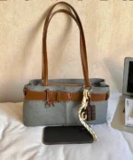Vintage Suede Tote Bag with Belt Detail – Retro Shoulder Edition - Image 27