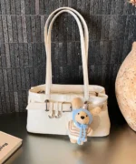 Vintage Suede Tote Bag with Belt Detail – Retro Shoulder Edition - Image 30