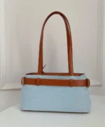 Vintage Suede Tote Bag with Belt Detail – Retro Shoulder Edition - Image 33