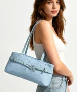 Vintage Suede Tote Bag with Belt Detail – Retro Shoulder Edition - Image 36