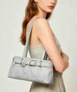 Vintage Suede Tote Bag with Belt Detail – Retro Shoulder Edition - Image 37