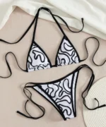 Abstract Print Triangle Bikini Set - Image 3