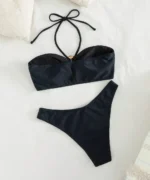 Bandeau Beach Set: Ring Detail Bikini + Straw Tote - Image 6