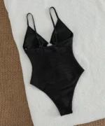 Black Cut-Out Monokini Swimsuit - Image 2