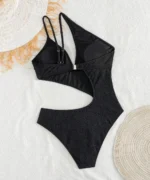 Black Cut-Out Monokini Swimsuit - Image 2