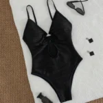 Black Cut-Out Monokini Swimsuit