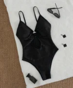 Black Cut-Out Monokini Swimsuit