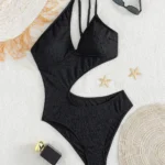 Black Cut-Out Monokini Swimsuit