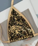 Black Gold Metallic Triangle Bikini Set - Image 6