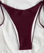 Burgundy Grommet Triangle Bikini Set - Image 5