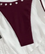 Burgundy Grommet Triangle Bikini Set - Image 4