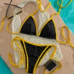 Contrast Trim Bikini Set
