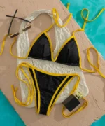 Contrast Trim Bikini Set