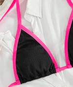 Contrast Trim Tie-Side Bikini Set - Image 6