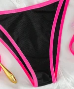 Contrast Trim Tie-Side Bikini Set - Image 5