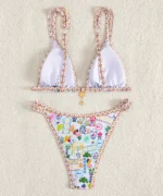 Floral Trim Bikini Set - Image 2