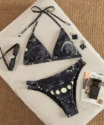 Galaxy Print Triangle Bikini Set