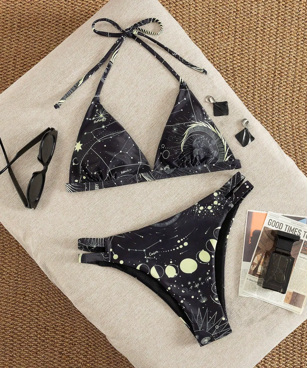 galaxyprinttrianglebikiniset05 Galaxy Print Triangle Bikini Set - Image 1