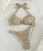 Gingham Twist Back Bikini Set - Image 5