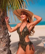 Glitter Cut-Out Monokini Swimsuit - Image 7