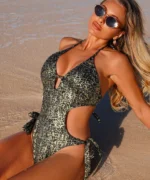 Glitter Cut-Out Monokini Swimsuit - Image 6