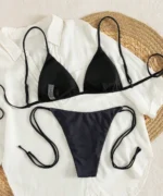Gold Floral Triangle Bikini Set - Image 2