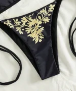 Gold Floral Triangle Bikini Set - Image 7