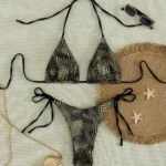 Gold Foil Polka Dot Bikini Set