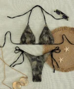 Gold Foil Polka Dot Bikini Set